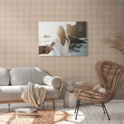 Vliestapete Karo Muster Textil Optik Braun 38664-1