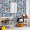 Vliestapete Kinder Blumen Tiere grau bunt 38120-2