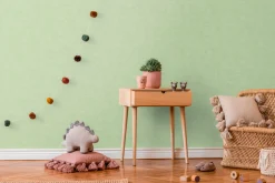 Vliestapete Kinder Einfarbig Betonoptik Grün 77178-8