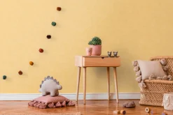 Vliestapete Kinder Einfarbig Betonoptik Gelb 77179-1