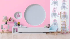 Vliestapete Kinder Elefanten Rosa 38135-2