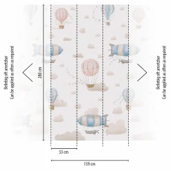 Vliestapete Kinder Himmel Ballons Creme Bunt 77061-1