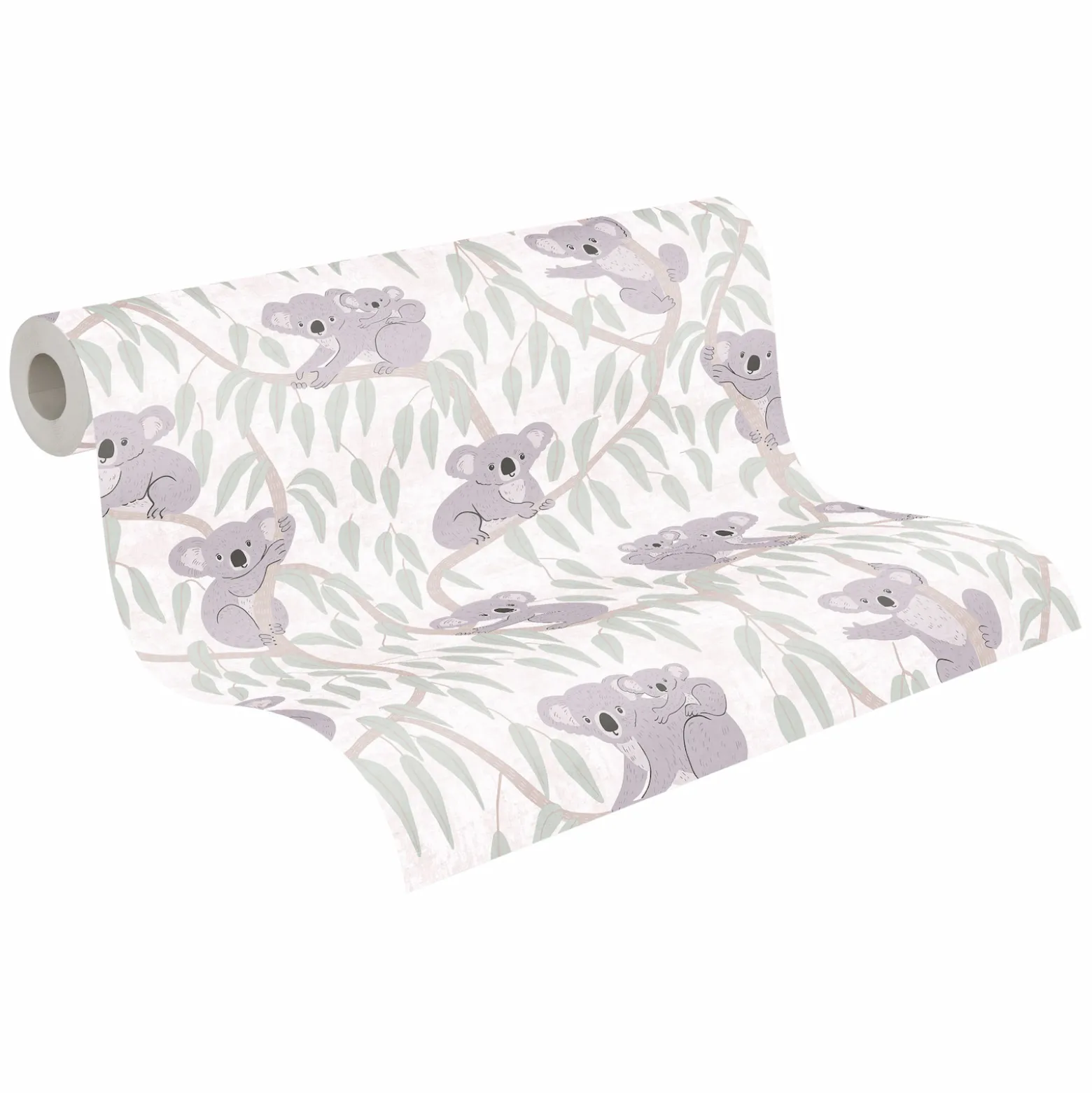 Vliestapete Kinder Koalas Bäume Beige Grün 77134-1