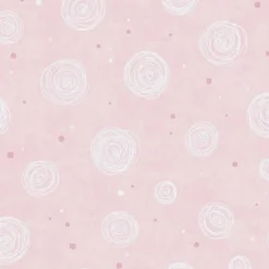 Vliestapete Kinder Kreise Abstrakt Rosa Weiß 77139-2