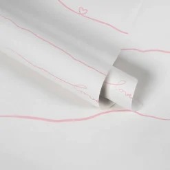 Vliestapete Kinder Schrift Herzen rosa weiß 38140-2