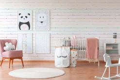 Vliestapete Kinder Schrift Herzen bunt weiß 38140-1