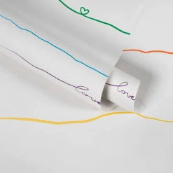 Vliestapete Kinder Schrift Herzen bunt weiß 38140-1