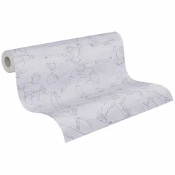 Vliestapete Kinder Skater Abstrakt Grau 77174-1
