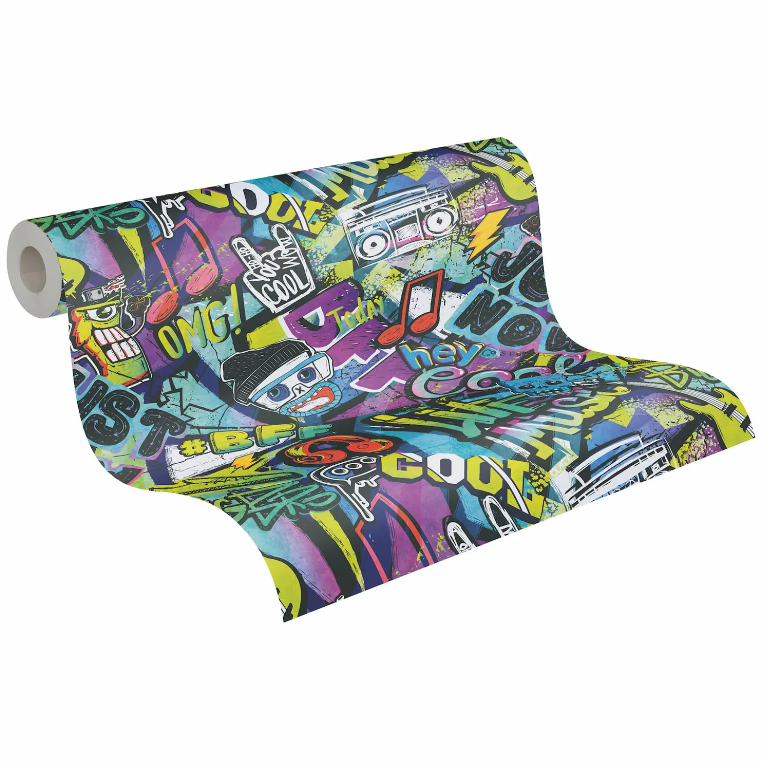 Vliestapete Kinder Street Art Graffiti Bunt 77142-1