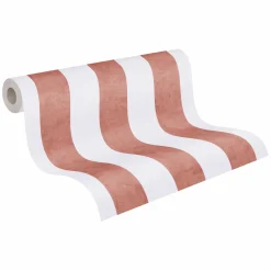 Vliestapete Kinder Streifen Rot Creme 77078-6