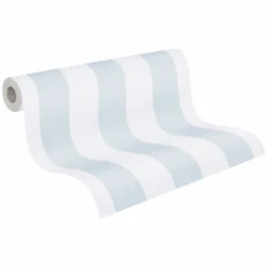 Vliestapete Kinder Streifen Blau Creme 77078-4