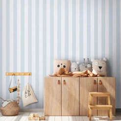 Vliestapete Kinder Streifen Blau Creme 77078-4
