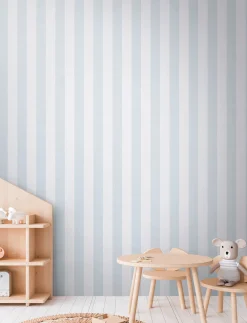 Vliestapete Kinder Streifen Blau Creme 77078-4