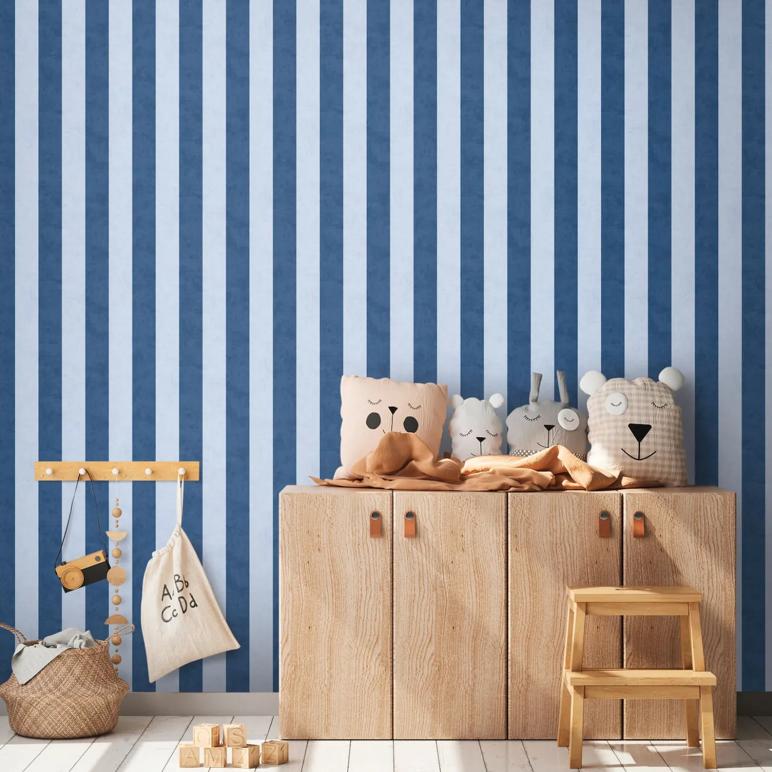 Vliestapete Kinder Streifen Muster Blau 77078-5