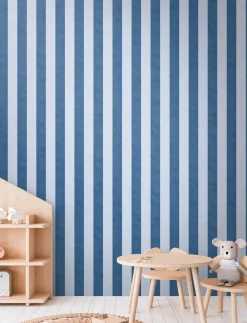 Vliestapete Kinder Streifen Muster Blau 77078-5