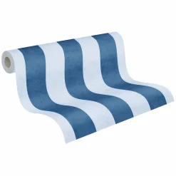 Vliestapete Kinder Streifen Muster Blau 77078-5
