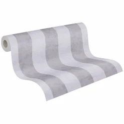 Vliestapete Kinder Streifen Muster Grau 77078-3