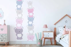 Vliestapete Kinder Teddybären rosa grau weiß 38136-2