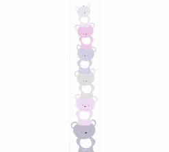 Vliestapete Kinder Teddybären rosa grau weiß 38136-2