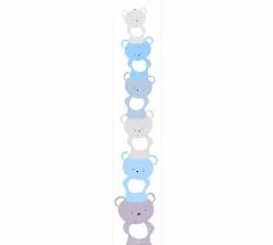 Vliestapete Kinder Teddybären blau grau weiß 38136-1