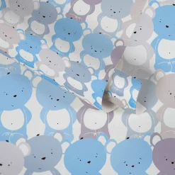 Vliestapete Kinder Teddys blau grau weiß 38129-1