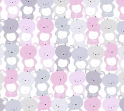 Vliestapete Kinder Teddys rosa grau weiß 38129-2