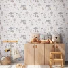 Vliestapete Kinder Tiere Bäume Creme Grau 77176-1