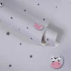 Vliestapete Kinder Tiere Sterne Blasen grau rosa 38143-1