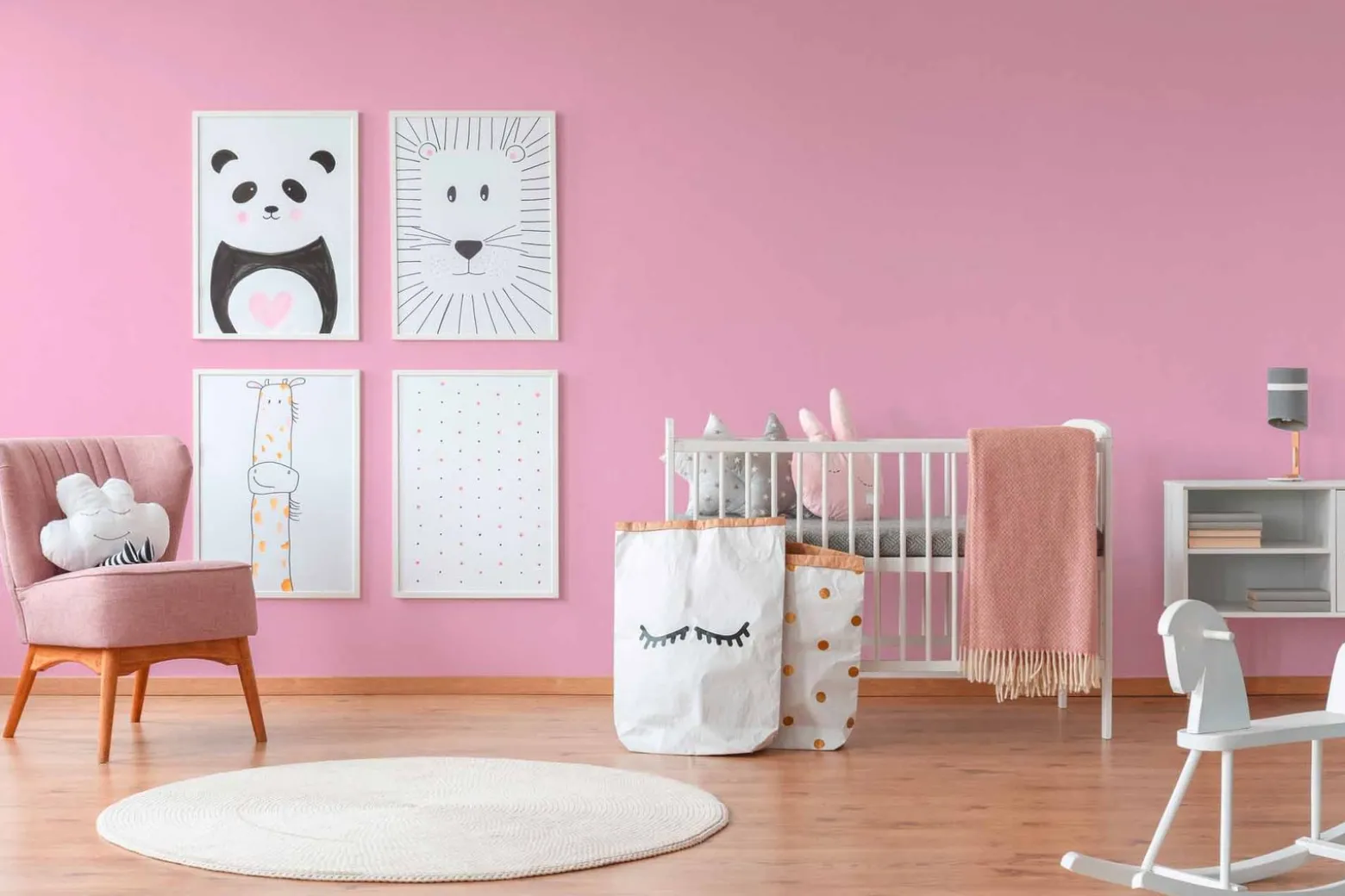 Vliestapete Kinder Uni-Design rosa 38322-8