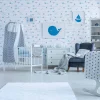Vliestapete Kinder Uni-Design grün-blau 38311-2