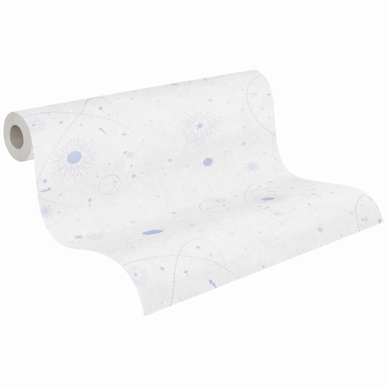 Vliestapete Kinder Weltall Himmel Beige Blau 77131-1