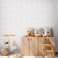 Vliestapete Kinder Weltall Himmel Beige Blau 77131-1