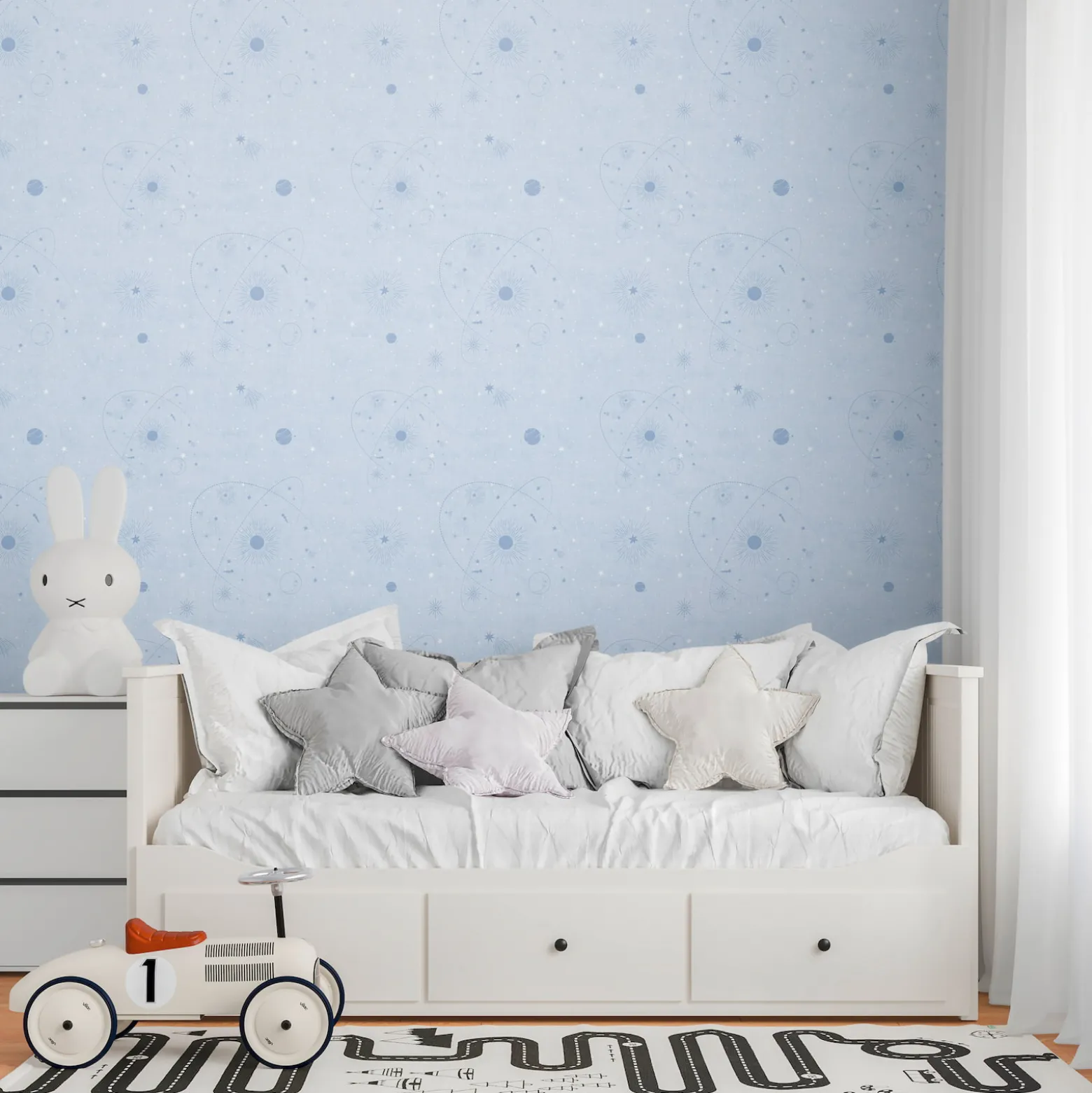 Vliestapete Kinder Weltall Himmel Blau 77131-2