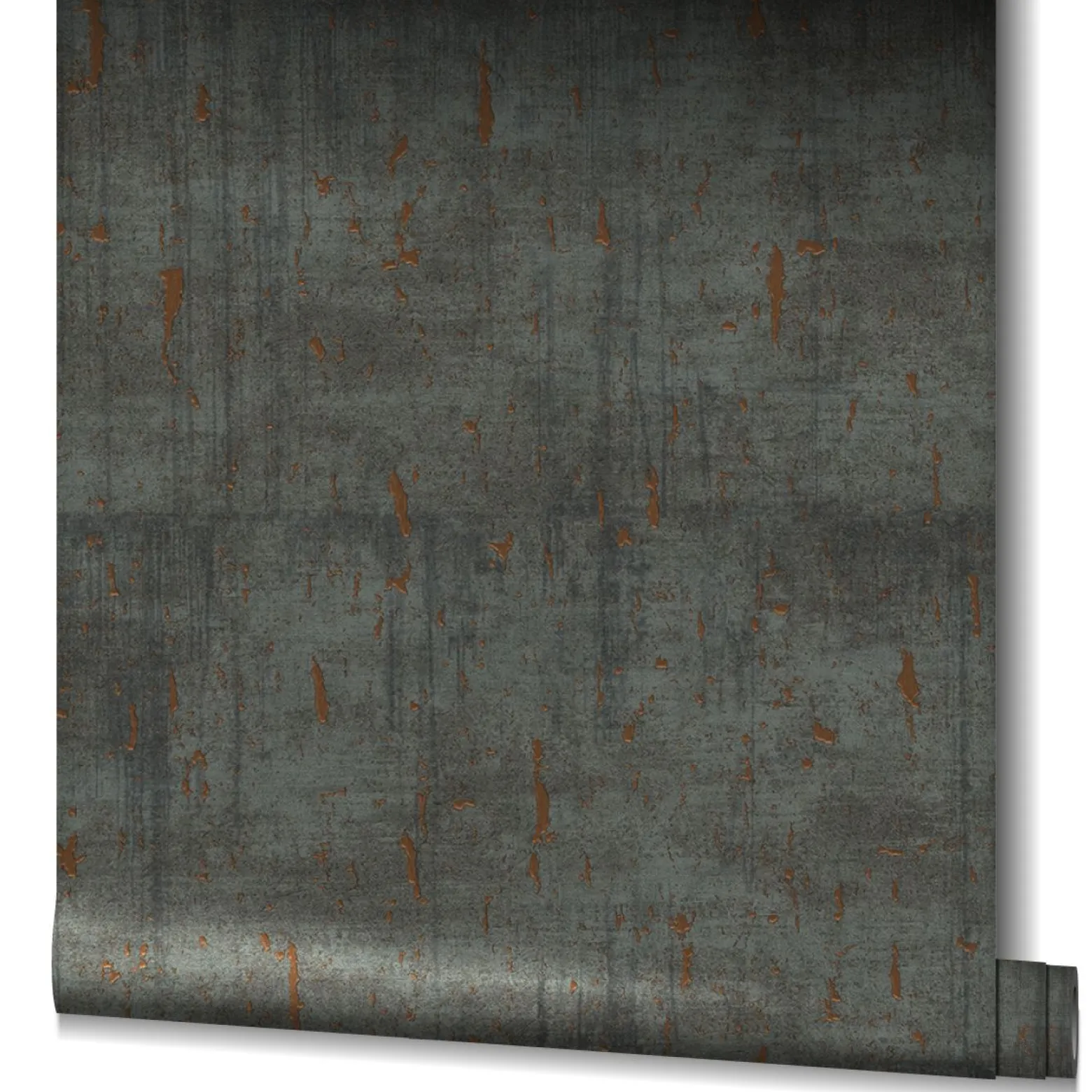 Vliestapete Kork Patina anthrazit kupfer Metallic 85751