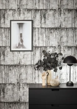 Vliestapete Kork Patina grau silber Metallic 85748