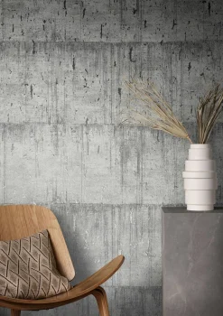 Vliestapete Kork Patina hellgrau silber Metallic 85752