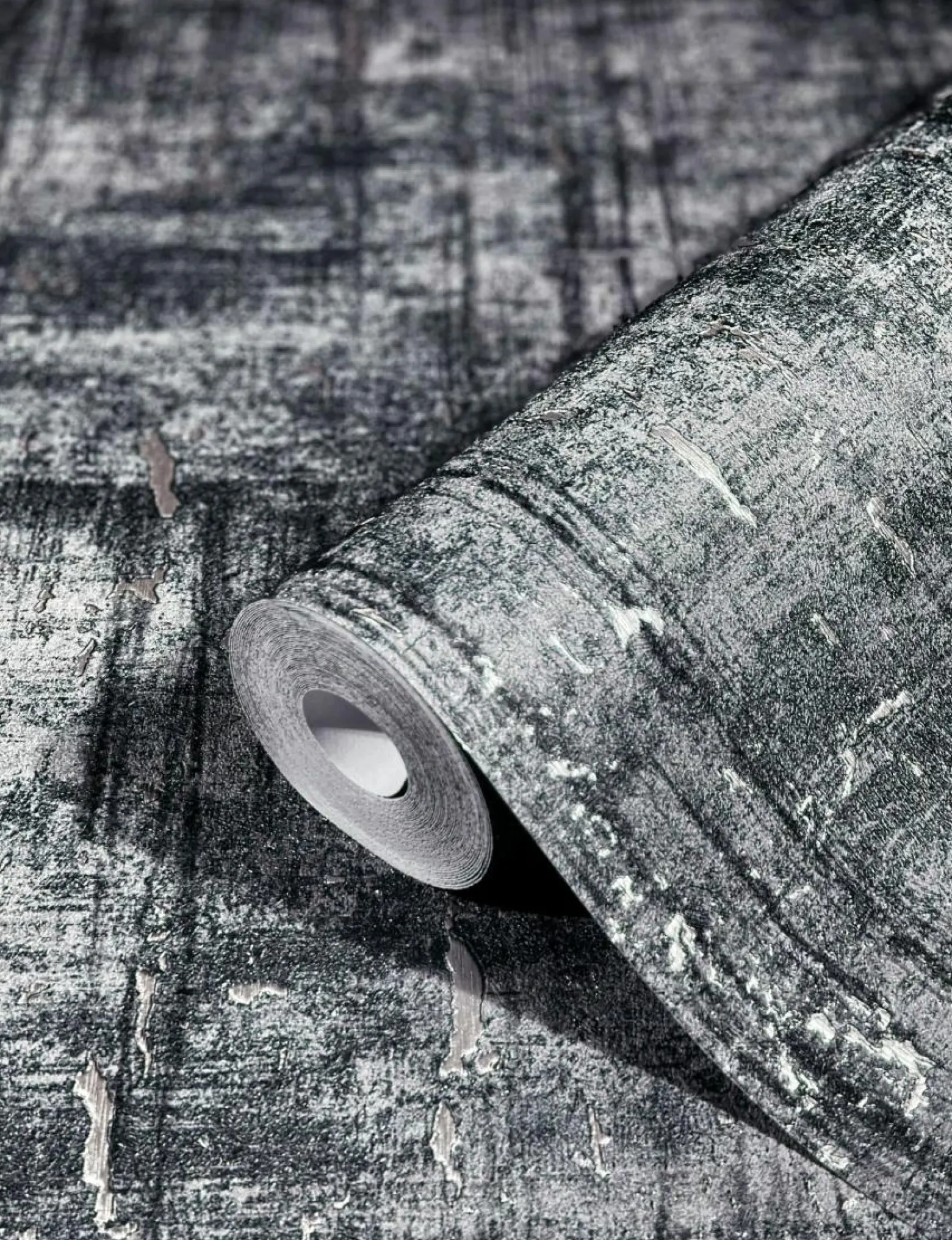 Vliestapete Kork Patina schwarz silber Metallic 85749