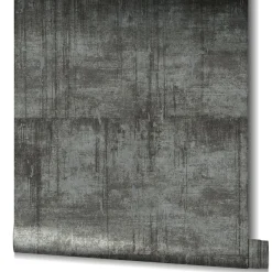 Vliestapete Kork Patina schwarz silber Metallic 85749