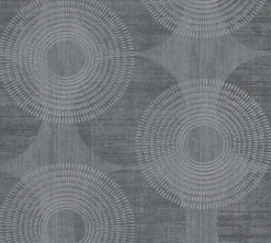 Vliestapete Kreise Grafik anthrazit Glitzer 37832-6