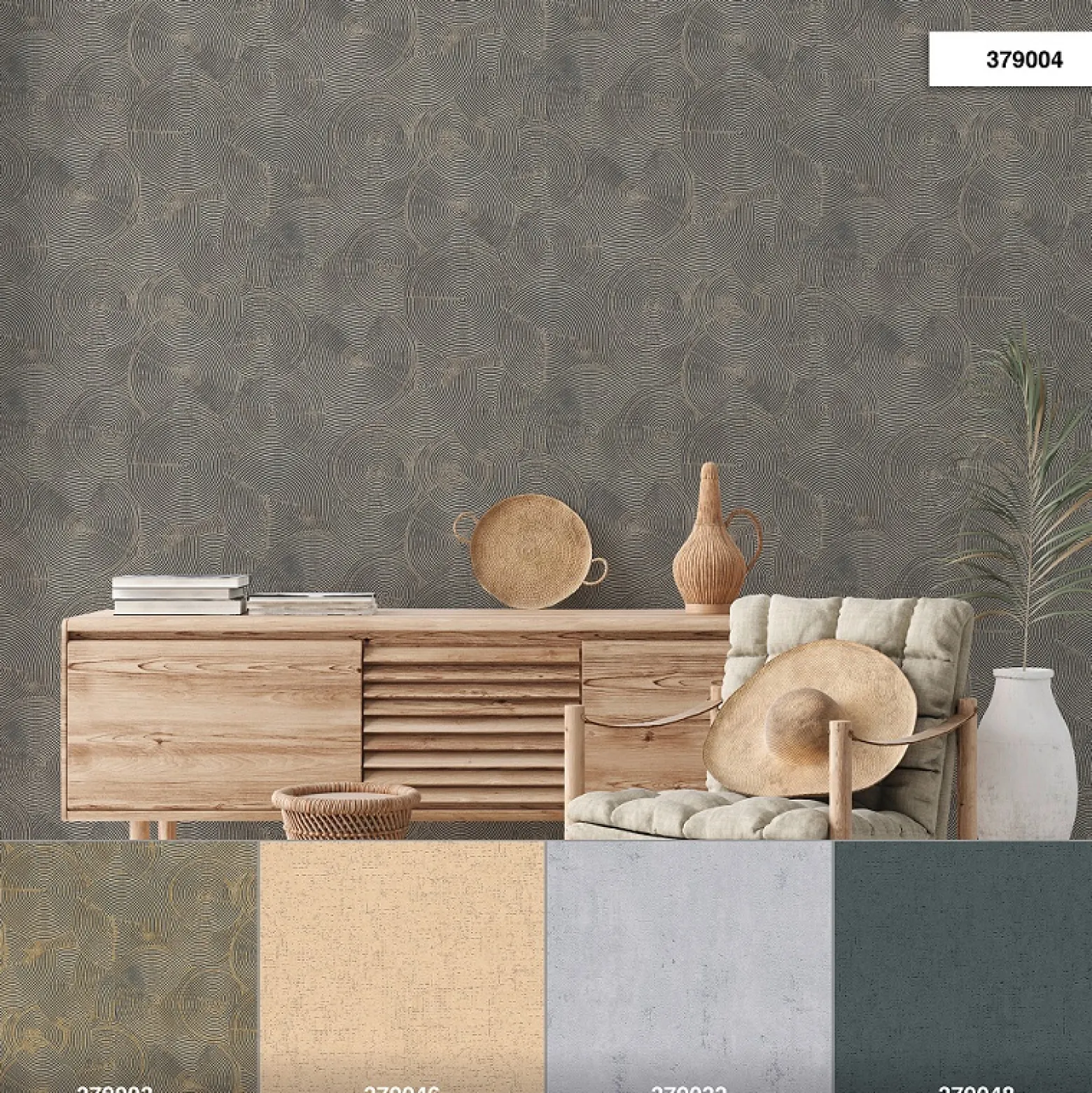 Vliestapete Kreise Grafik gold braun Metallic 37900-4