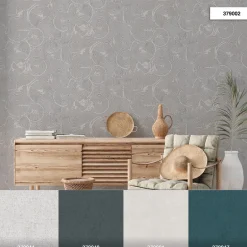 Vliestapete Kreise Grafik grau silber Metallic 37900-2