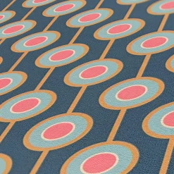 Vliestapete Kreise Retro Grafik Blau Orange 39537-1