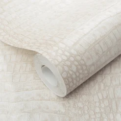 Vliestapete Krokodil Optik Creme Metallic 10560-02