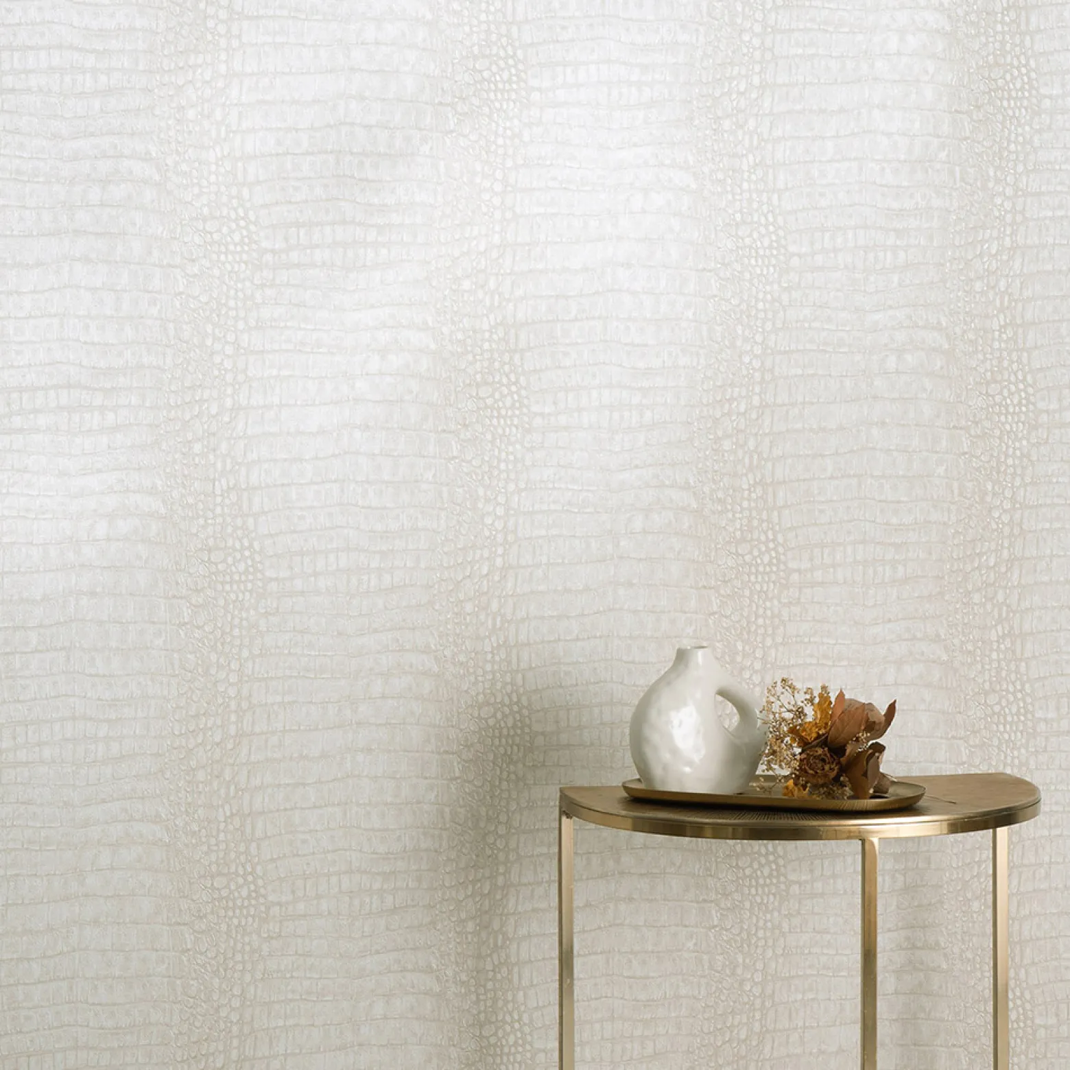 Vliestapete Krokodil Optik Creme Metallic 10560-02
