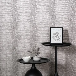 Vliestapete Krokodil Optik Taupe Metallic 10560-37