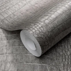Vliestapete Krokodil Optik Taupe Metallic 10560-37