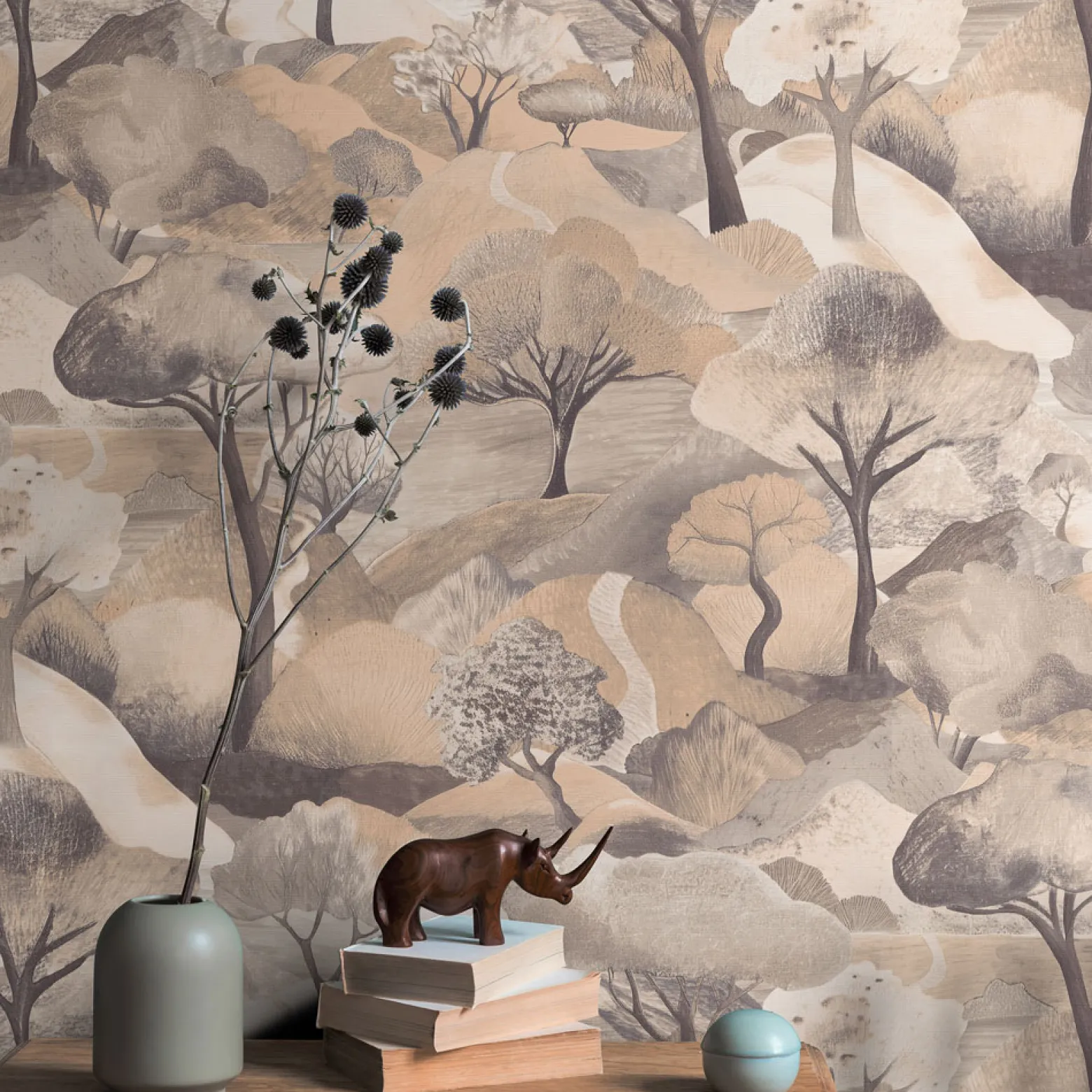 Vliestapete Landschaft Wald Braun Beige 10433-32