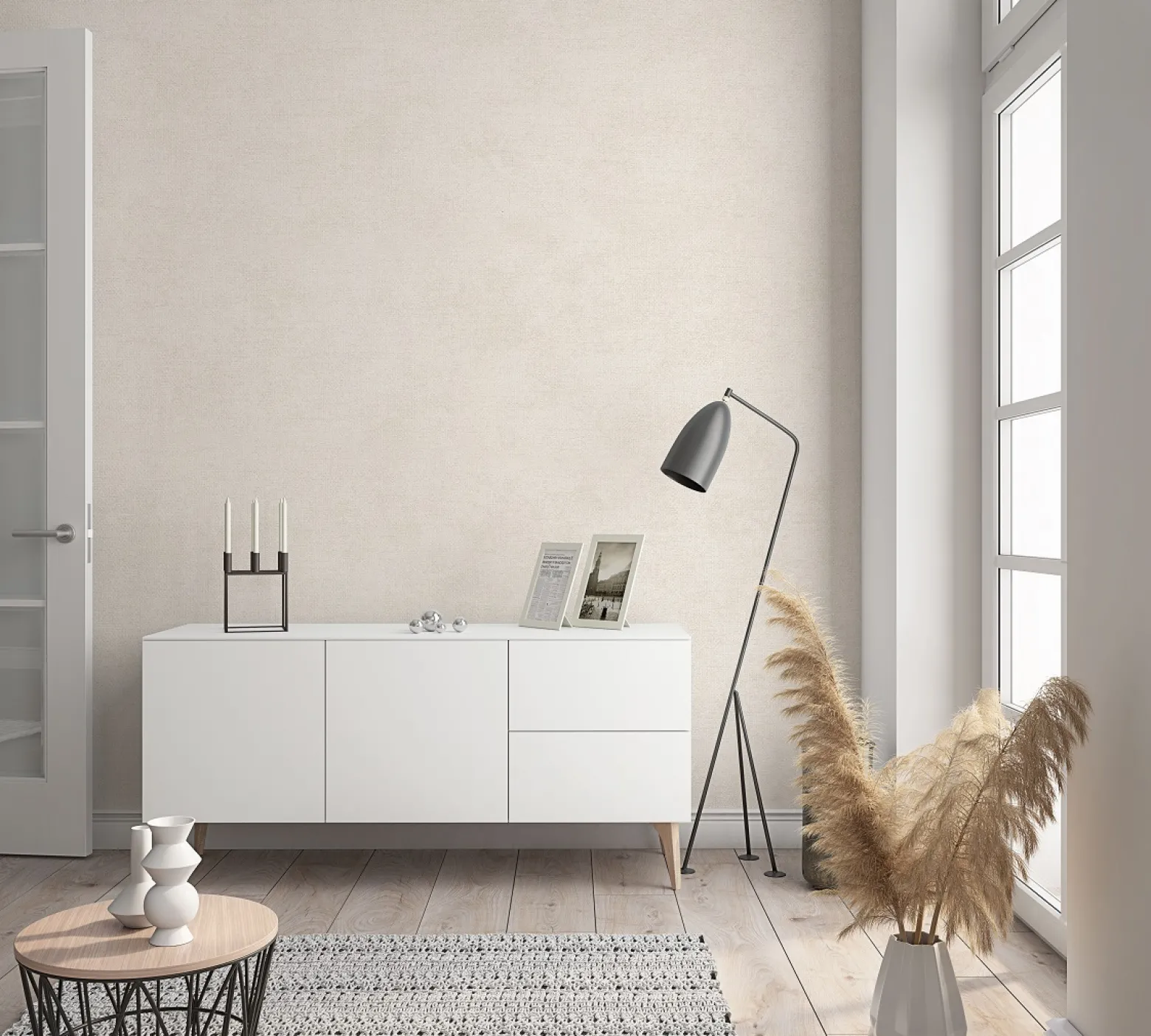 Vliestapete Leinen-Optik creme-beige Marburg 32438