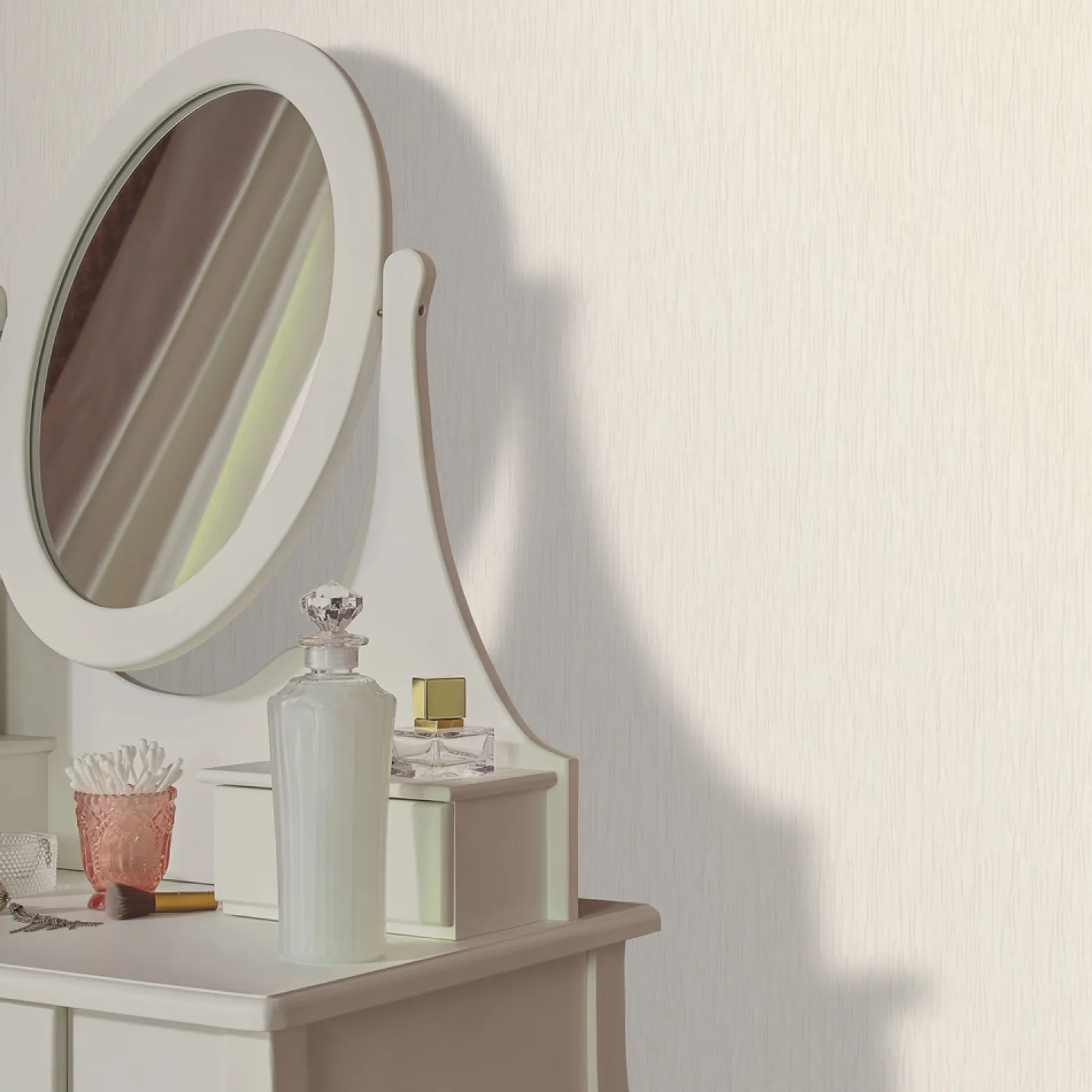 Vliestapete Linien Abstrakt Creme Rosa Metallic 10351-05