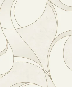 Vliestapete Linien Abstrakt Creme Gold Metallic A57215